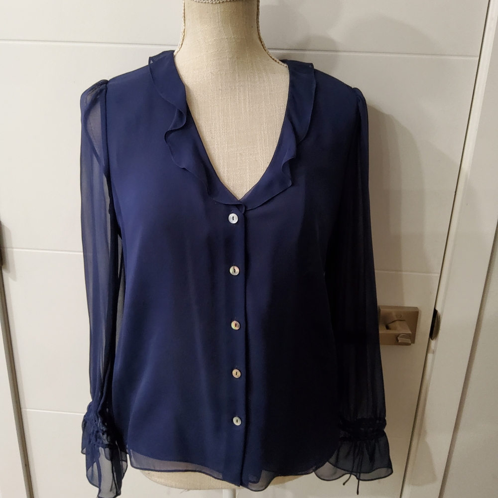 Elegant Navy Blue Women's Top